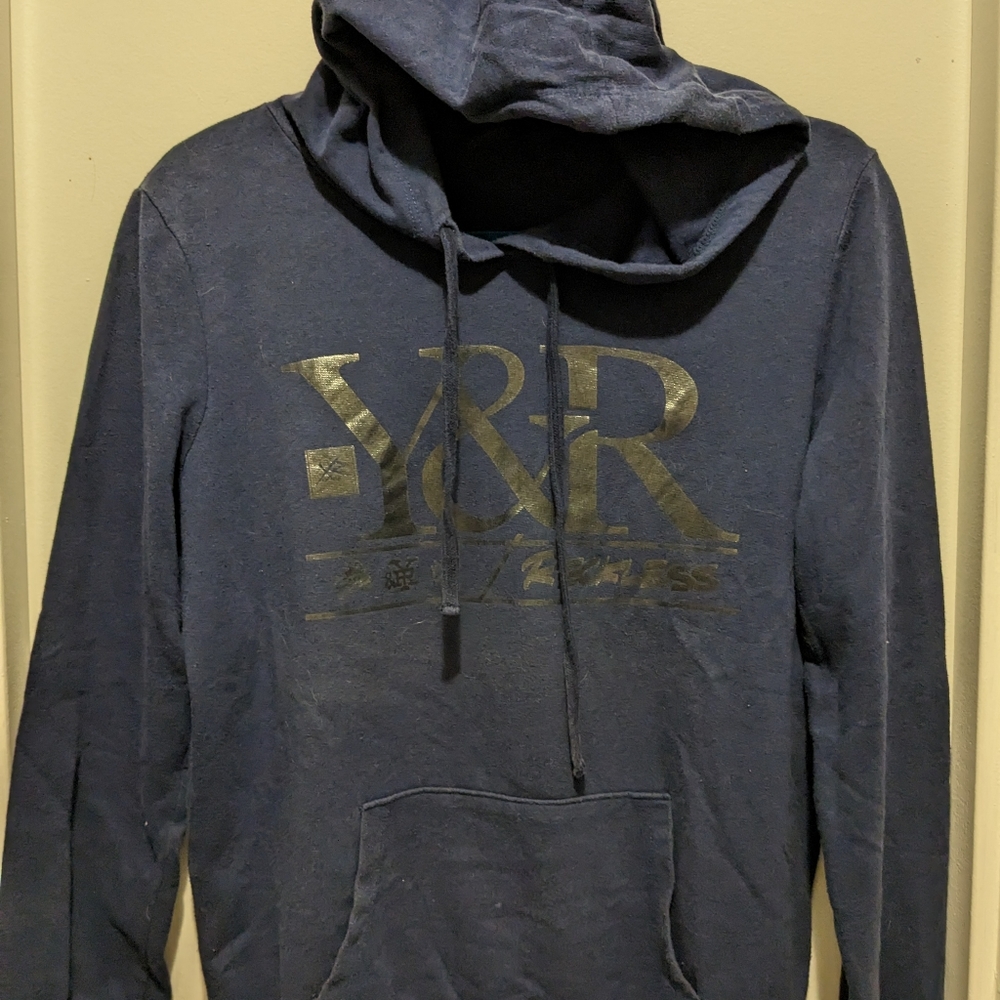 hooded sweatshirt with pocket,blue,size M ,used good condition